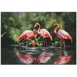 Signes grimalt - tableau d�coratif flamant rose pour mur, design tropical et couleur rose vibrante