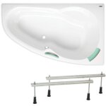 Siko - 140x95 cm laguna luiza baignoire d'angle gain de place, avec pieds, acrylique, droite, blanc (lu1400p ...