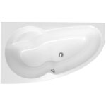 Siko - 150x95 cm laguna luiza baignoire asymtrique orientation gauche en acrylique, sans pieds, blanc ...