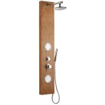 Siko bamboo shower colonne de douche hydromassante murale en bambou avec douche de t�te et douchette ...