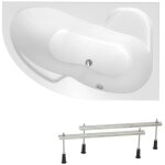 Siko - 160x100 cm fortuna plus baignoire d'angle avec pieds, acrylique, droite, blanc (fo1600pplus - ...