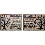Plaque d�corative en mdf famille et arbre de vie 30 x 40 cm ? lot de 2 ? d�coration murale chaleureuse ...
