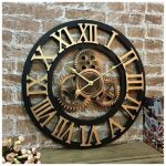 Rhg silencieux 3d style europ�en r�tro cr�atif horloge murale industrielle engrenage art personnalit� ...