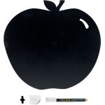 Silhouette ardoise ''pomme'' - feutre - craie inclus et kit velcro pour accrochage mural - 30x50cm - ...