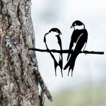 Silhouette d'oiseau, statue d'oiseau en mtal de cour mtal oiseau jardin dcoration d'oiseaux de branche ...