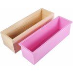 Silic�ne liner soap moule avec bo�te en bois rectangle savon moule diy faire outil bougies cake bake ...