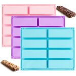 Silicone rectangulaire, set de 3 moules  barres de crales en silicone, moules rectangulaires avec ...