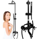 Silla �l�gant colonne de douche retro camilla avec mitigeur ext�rieur syst�me de douche, noir
