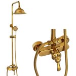 Silla �l�gant colonne de douche retro avec mitigeur r�glable en hauteur syst�me de douche, dor�
