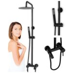 Silla �l�gant colonne de douche retro avec mitigeur r�glable en hauteur syst�me de douche, noir