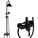Silla �l�gant colonne de douche retro avec mitigeur r�glable en hauteur syst�me de douche, noir