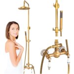 Silla �l�gant colonne de douche retro paloma avec mitigeur ext�rieur syst�me de douche, laiton vieilli ...