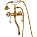 Silla mitigeur bain mural retro paloma en laiton, �conomie d'eau, dor�