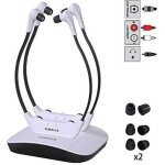 Simolio sm - 824d2 casque double sans fil tv avec protection auditive pour malentendants, ecouteurs sans ...
