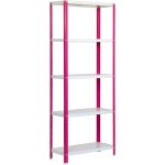 Simonrack - simon home tagre en mtal avec vis avec 5 tagres (180x80x40cm) rose et blanc