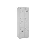 Simonrack - vestiaire mtallique 6 porte, 2 modules, 1800x800x500 mm, serrure  cl et arations, gris ...