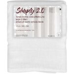 Simply 2. 0 rideau blanc effet lin - 200x300 cm - avec ruban pour b�ton ou rail - couleur unie naturelle ...