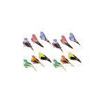Simulation plume oiseau fort jardin branches groupes vert dcoration mousse couleur faux oiseau (12pcs) ...