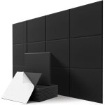 12 panneaux acoustiques carr�s, auto - adh�sif haute densit� pour l'annulation de l'�cho, rembourrage ...