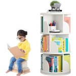 Etag�re � livres rotative, rotative � 360�, �tag�re de rangement au sol avec cloison pour chambre � coucher, ...