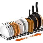 Rangement poele et casserole pour tiroir cuisine, range couvercle avec 14 compartiments rglables, porte ...