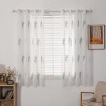 Rideau voilage avec beau feuille motif, voilage fenetre design moderne pour chambre lot de 2, rideau ... Rideau voilage avec beau feuille motif, voilage fenetre design moderne pour chambre lot de 2, rideau ...