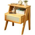 Table de chevet, table de nuit avec tiroirs, dcors  la main en rotin table d'appoint, meuble de rangement ...