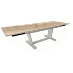 Sined - table de jardin extensible 180 - 280 cm structure en aluminium creme plateau en ceramique kedra ...