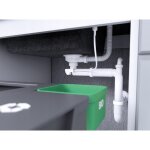 Siphon de 3, 5  avec trop - plein et bouchon pour �vier � une cuve gain de place