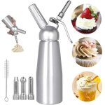 Siphon chantilly professionnel 500ml siphon � chantilly siphons de cuisine avec 3 douilles en acier inoxydable ...