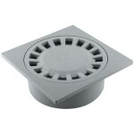 Siphon de cour 200x200mm sortie int�gr�e �63 / 80 / 100 gris - fitt - gris - pp