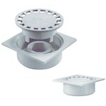 Zeker - siphon de cour gris - siphon de sol 250 x 250 mm �chappement � 100 - 110 , bonde de sol