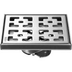 Siphon de douche carr bross, siphon de sol en acier inoxydable avec grille amovible, passoire  cheveux, ...