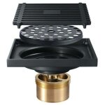 Siphon douche � l'italienne siphon de sol noir anti - odeur 100100mm