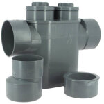Adequa - siphon d'entretien disconnecteur monobloc pvc, evac ø 125 / 100, anti - remontée d'odeurs Adequa - siphon d'entretien disconnecteur monobloc pvc, evac ø 125 / 100, anti - remontée d'odeurs