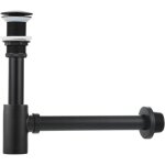 Siphon d'�vier en acier inoxydable avec bouchon - siphon universel - bonde - - pop - up (kit noir avec ...