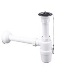 Siphon �vier inox 1� , bonde universelle, raccord mural, diam�tre 32 mm, pour �viers plastiques et m�talliques ...
