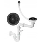 Granitan - siphon d'vier manuel mural noir 1 compartiment g