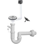 Siphon d'vier en quartz 1 voie avec bonde co et trop - plein rectangulaire grille inox - sifonequa1 ...