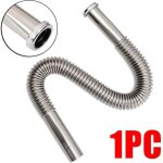 Siphon flexible en acier inoxydable, tuyau d'vacuation flexible pour vier, salle de bains, cuisine, ...