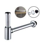Cyslmuk - siphon de lavabo en acier inox siphon pour vasque et lavabo hauteur rglable set de siphon ...