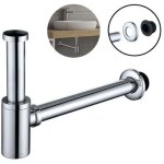 Siphon de lavabo en acier inox siphon pour vasque et lavabo hauteur r�glable set de siphon g1 - 1 - 4 ...