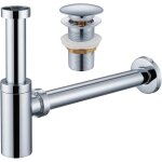 Siphon lavabo avec bonde clic clac, siphon universel anti - odeur en acier inoxydable, bonde lavabo salle ...