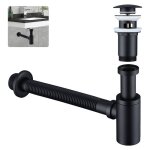 Ubeegol - siphon lavabo avec bonde  valve pop - up, siphon universel en laiton avec bouchon de lavabo ...