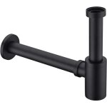 Siphon de lavabo noir universel tube siphon de lavabo siphon en acier inoxydable 1 1 / 4 x 32mm salle ...