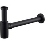 Siphon de lavabo noir universel tube siphon de lavabo siphon en acier inoxydable salle de bain siphon ...