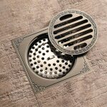 Siphon de sol en bronze anti - odeur, anti - insectes, anti - reflux, grand débit pour salle de bain ... Siphon de sol en bronze anti - odeur, anti - insectes, anti - reflux, grand débit pour salle de bain ...