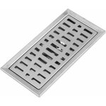 Siphon de sol avec couvercle amovible, �vier rectangulaire 200 x 100 mm, siphon de douche en acier inoxydable, ...