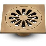 Siphon de sol de douche avec couvercle amovible, grille de drainage carr�e pour �vier, 10 x 10 cm (couleur ...