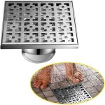 Siphon de sol ext�rieur, siphon de sol de douche, siphon de sol avec bloc de parfum et filtre � cheveux, ...